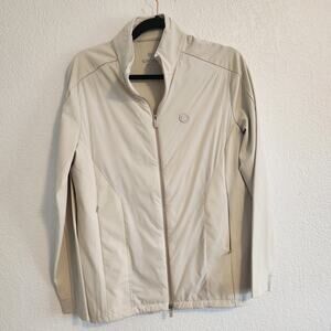 G/Fore G4 Men's Size Small Full Zip Jacket Stone‎ Logo Pockets New
